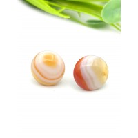 Серьги посеребренные с сардониксом (сердоликом)