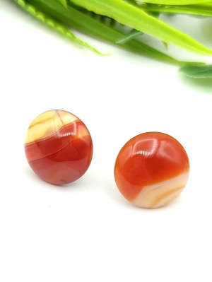 Серьги посеребренные с сардониксом (сердоликом)