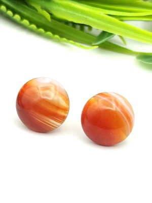 Серьги посеребренные с сардониксом (сердоликом)