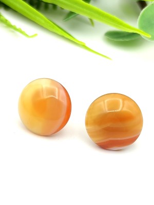 Серьги посеребренные с сардониксом (сердоликом)