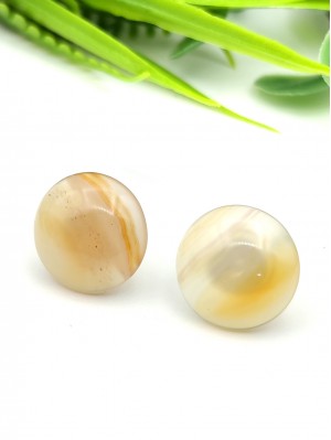 Серьги посеребренные с сардониксом (сердоликом)