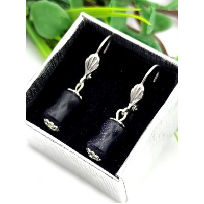 Серьги с синтетическим авантюрином Каирская ночь