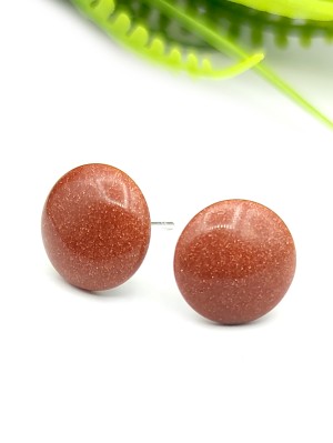 Серьги посеребренные с синтетическим авантюрином Золотой песок