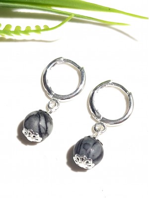 Серьги с картографической яшмой