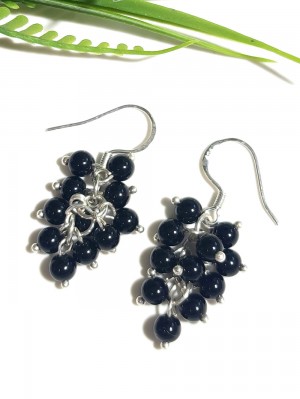 Серьги посеребренные с агатом