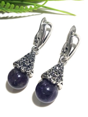 Серьги с аметистом