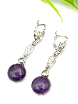 Серьги с аметистом 