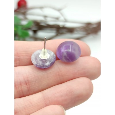 Серьги посеребренные с аметистом