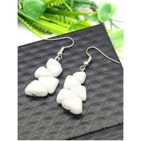 Серьги с белым агатом