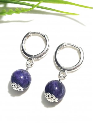 Серьги с чароитом