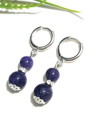 Серьги с чароитом