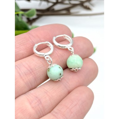 Серьги с хризопразом