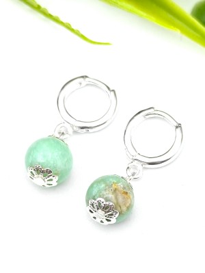 Серьги с хризопразом