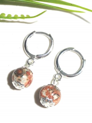 Серьги с леопардовой яшмой