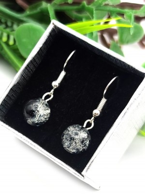 Серьги с черным сахарным кварцем