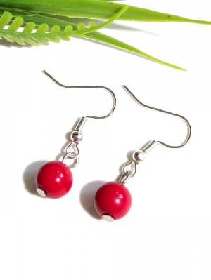 Серьги с красными кораллами