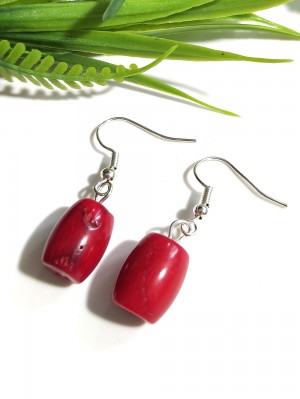 Серьги с красными кораллами