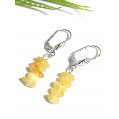 Серьги с королевским янтарем