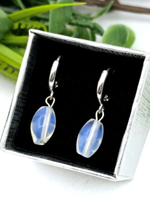 Серьги с лунным камнем (синтетическим)