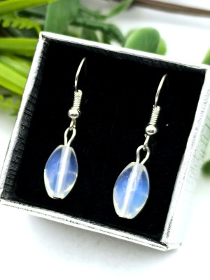 Серьги с лунным камнем (синтетическим)