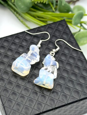 Серьги с лунным камнем (синтетическим)