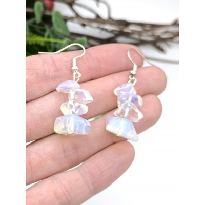 Серьги с лунным камнем (синтетическим)