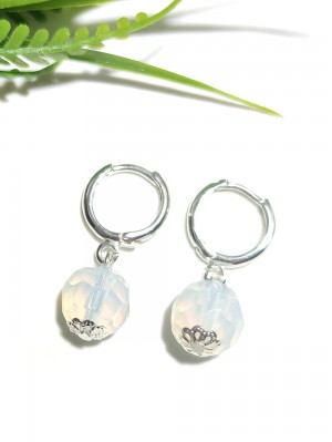 Серьги с лунным камнем (синтетическим)