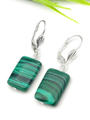 Серьги с малахитом (синтетическим)