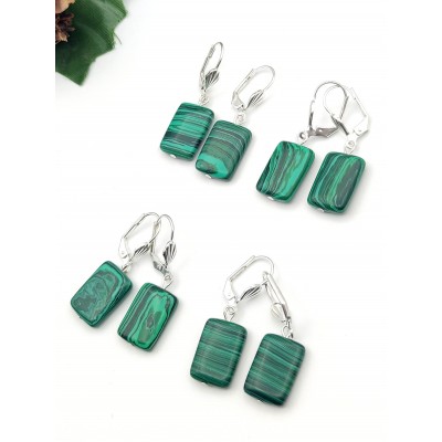Серьги с малахитом (синтетическим)