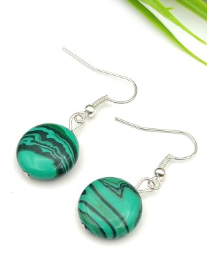 Серьги с малахитом (синтетическим)