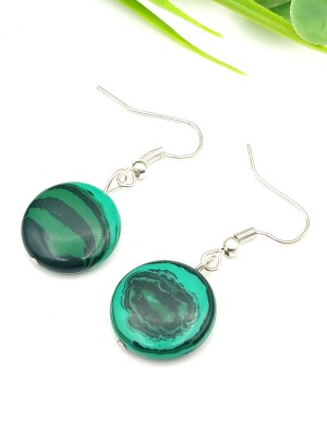 Серьги с малахитом (синтетическим)