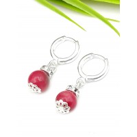 Серьги с малиновым агатом