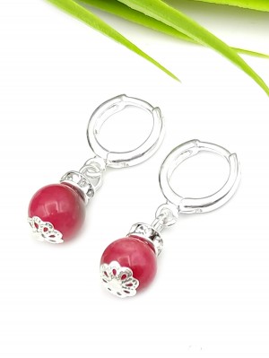 Серьги с малиновым агатом