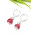 Серьги с малиновым агатом