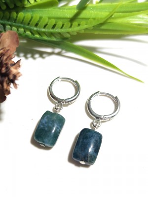 Серьги с моховым агатом