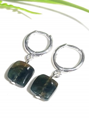 Серьги с моховым агатом