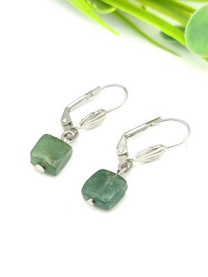 Серьги с моховым агатом