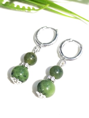 Серьги с нефритом