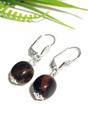 Серьги с обсидианом