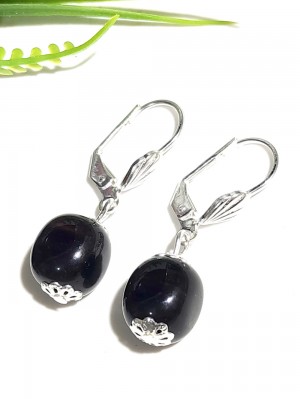 Серьги с обсидианом