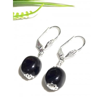 Серьги с обсидианом