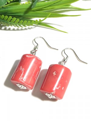 Серьги с розовыми кораллами