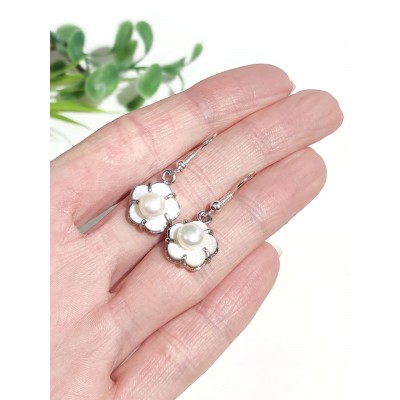 Серьги с перламутром и жемчугом