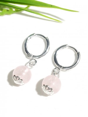 Серьги с розовым кварцем