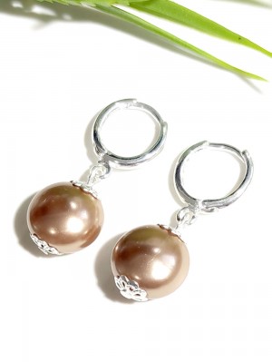 Серьги с золотистым жемчугом Майорка