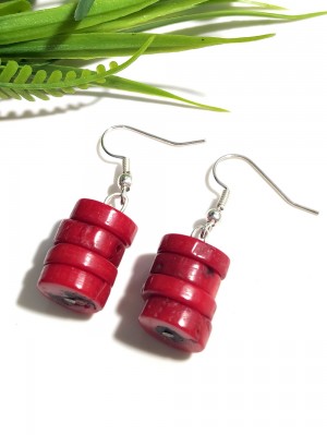 Серьги с красными кораллами