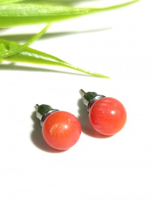 Серьги с оранжевыми кораллами