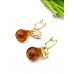 Серьги с янтарем Груша