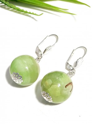 Серьги с зеленым ониксом