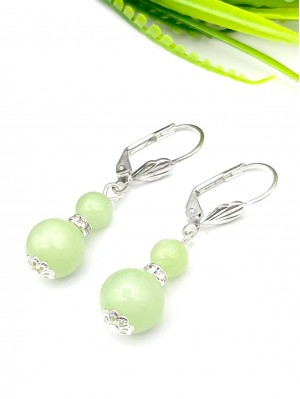 Серьги с зеленым ониксом